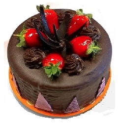 Yumuşacık Kekli Çikolatalı 2-3 Kişilik Yuvarlak Pasta